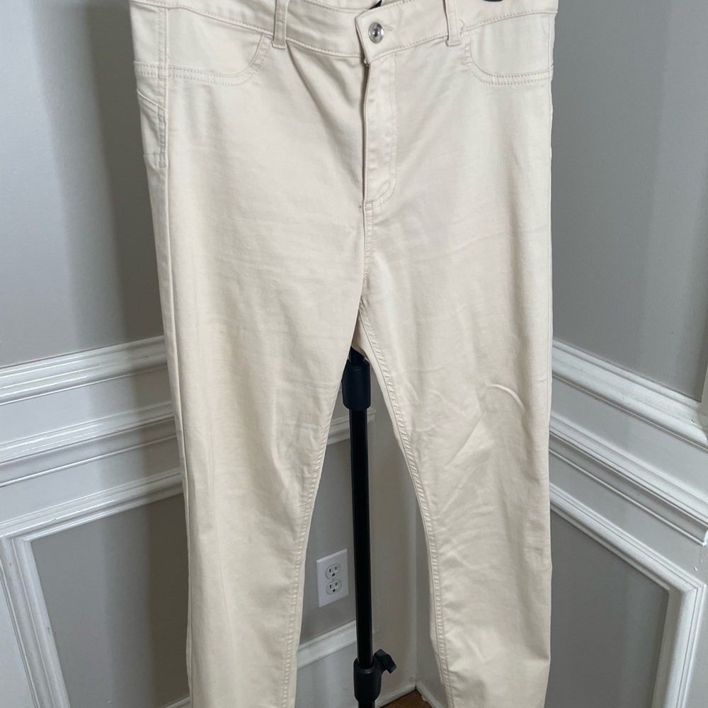 Calzedonia Cream Stretch Straight-Leg Pants - Picture 4 of 4